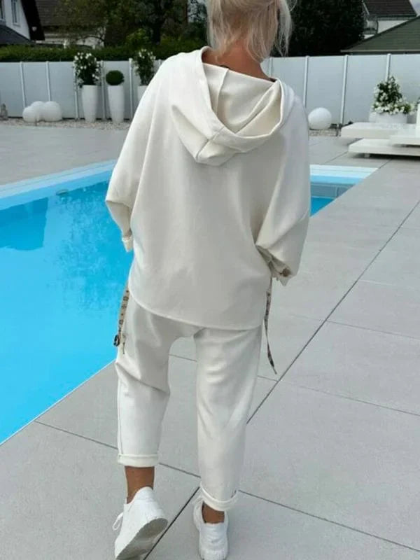 Cosy hooded sweatshirt everyday loungewear set for women | Hazel -3