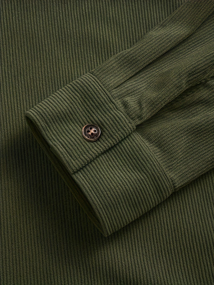 Textured casual button-up overshirt for men | Ellison Cord -15