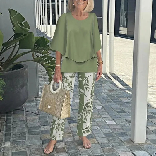 Stylish print two-piece everyday co-ord set for women | Gwendelyn -1