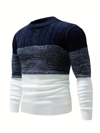 Valren | Men's Color Block Crew Neck Knit Sweater