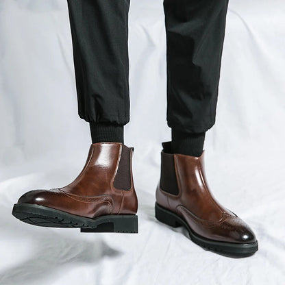 Genuine leather brogue-detail Chelsea boots for men | Alden -14