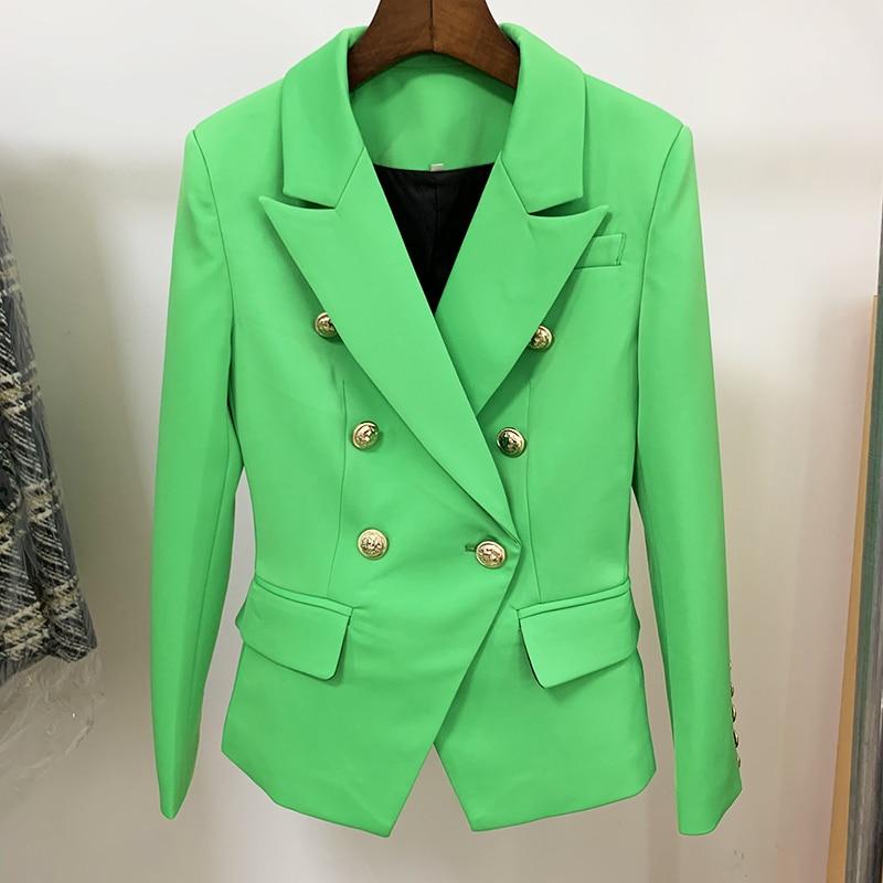 Double-breasted gold-button tailored blazer for women | Vivienne -21