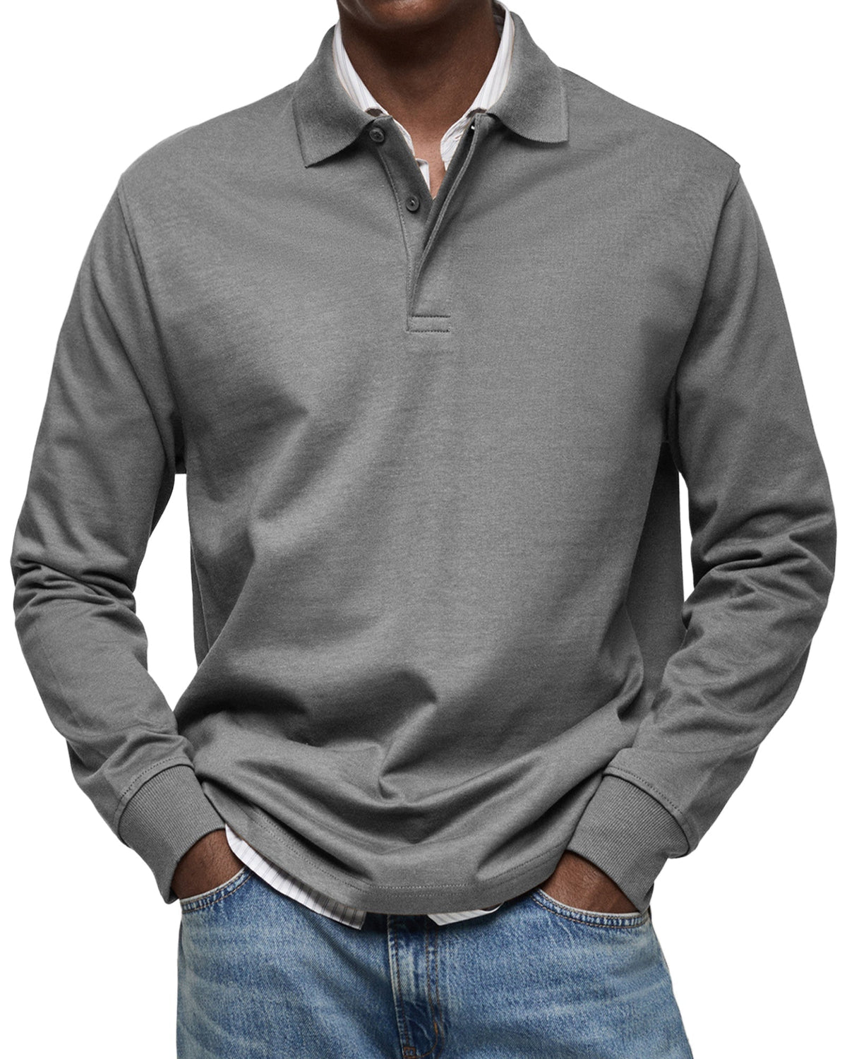 Classic long-sleeve everyday polo shirt for men | Wilson -5