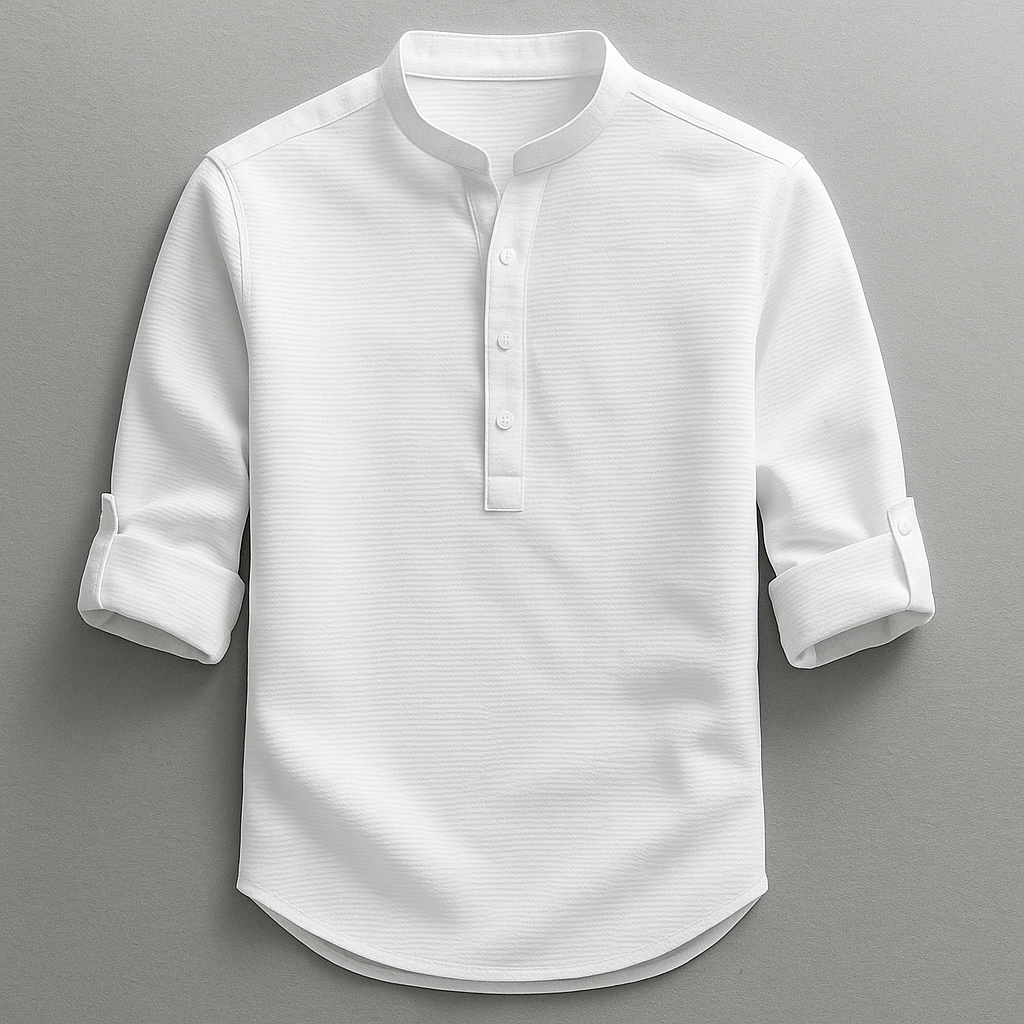 Relaxed casual henley shirt for men | Hudson -4