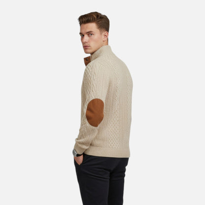 Zephyrine | Men's Textured Knit Button Collar Pullover