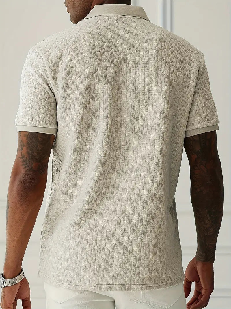 Textured casual everyday polo shirt for men | Ellison -3