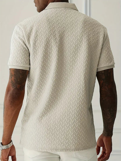 Textured casual everyday polo shirt for men | Ellison -3