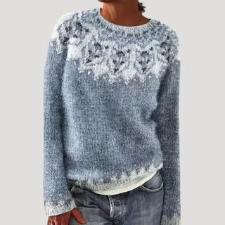 Colourful patterned winter knit jumper for women | Patterned -8