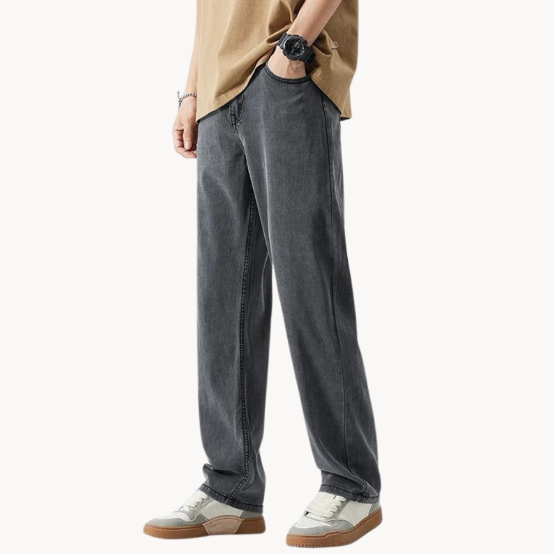 Relaxed straight-leg summer casual trousers for women | Linen -12