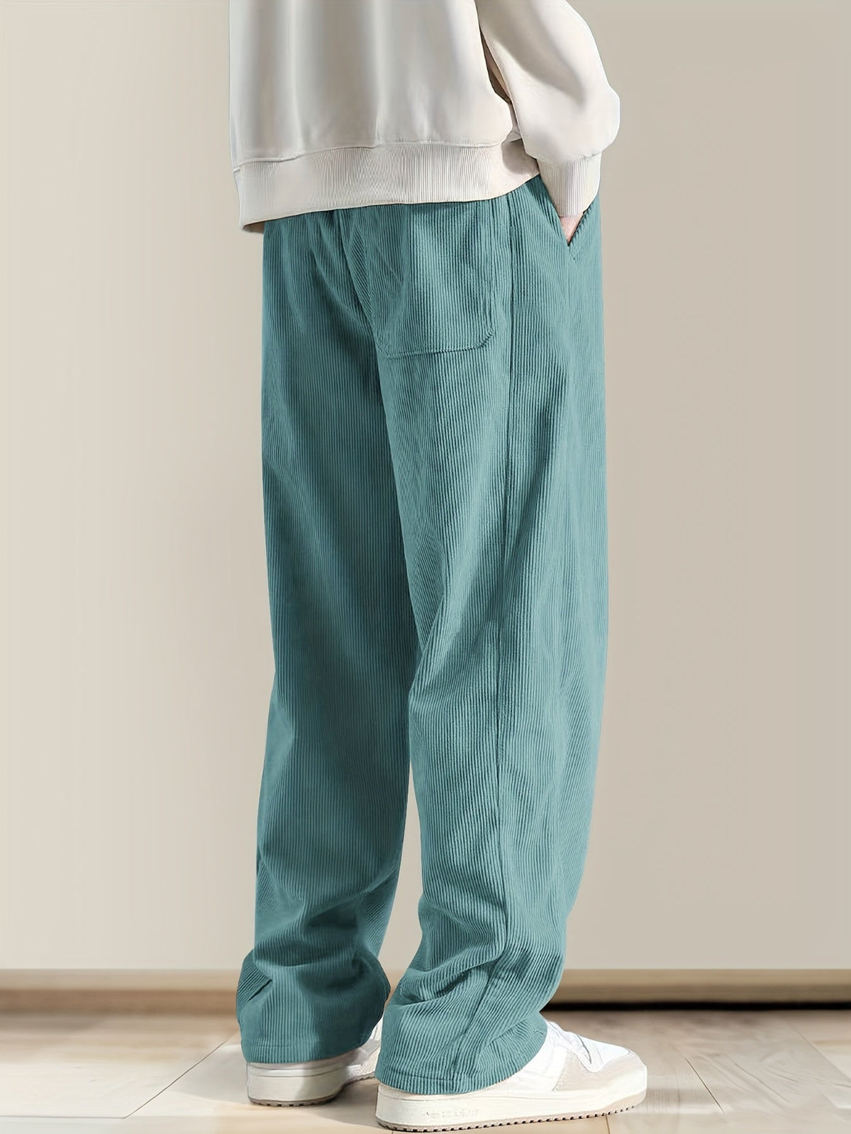 Relaxed corduroy drawstring casual trousers for men | Ellison -9