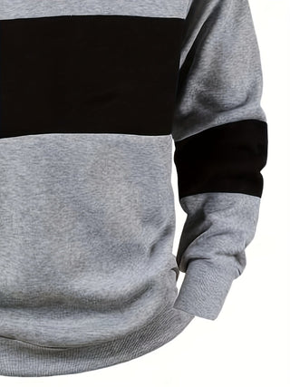 Calvren | Men's Color Block Long Sleeve Polo Shirt