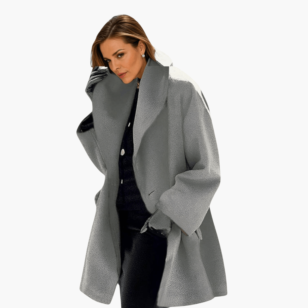 Wide-collar structured statement jacket for women | Valeria -6