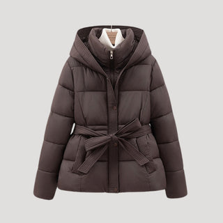 Belted hooded puffer coat for women | Puffette -1
