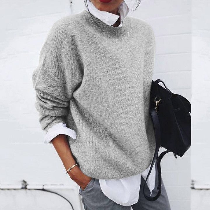 Elegant classic round-neck knit sweater for Women | Elena Grace
