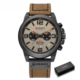 Chronograph leather-strap classic watch for men | The Hudson Classic -21