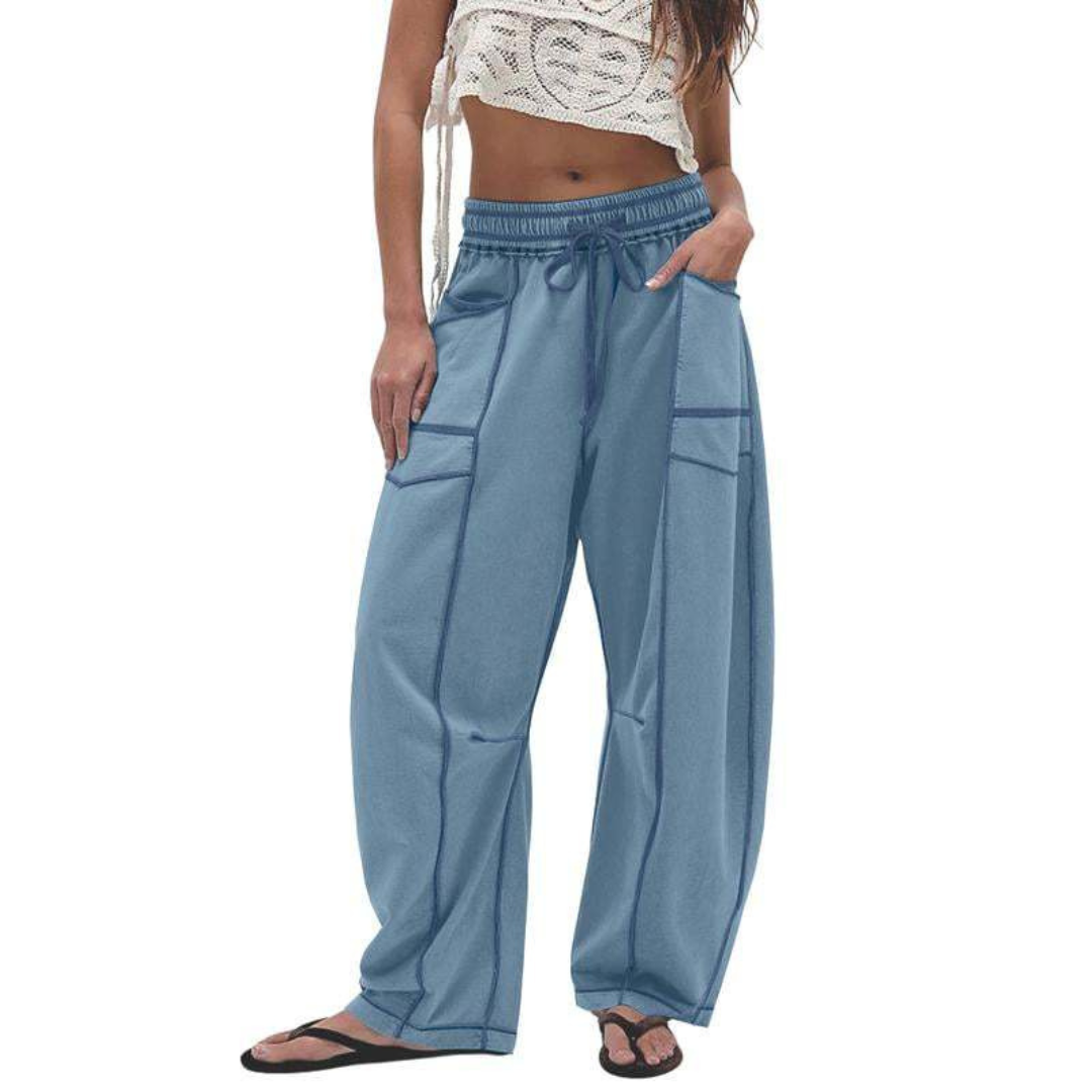Comfy baggy-leg lounge everyday trousers for women | Avanita -4