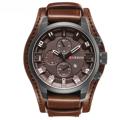 Leather-strap chronograph calendar watch for men | Legacy -5
