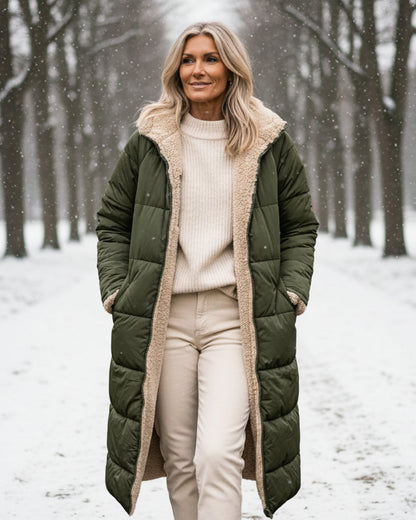 Cosy sherpa hooded winter coat for women | Eleanor -6