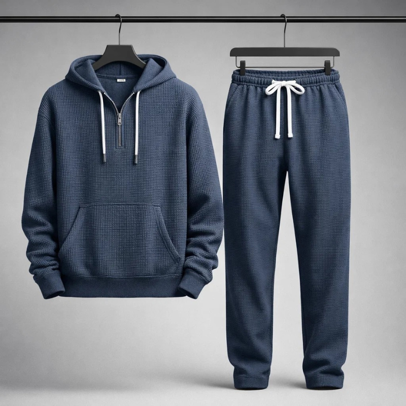 Relaxed waffle-knit matching set for men | Hudson -7