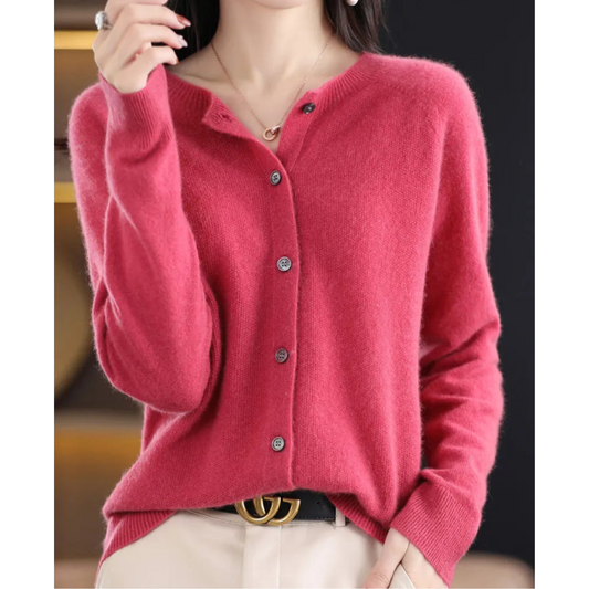 Classic button-front refined everyday cardigan for women | Aurelia -1