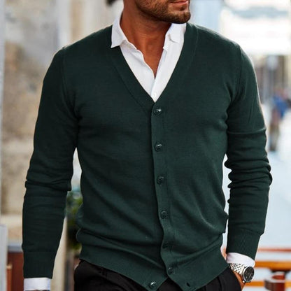 Alaric | Men's V Neck Button Front Cardigan