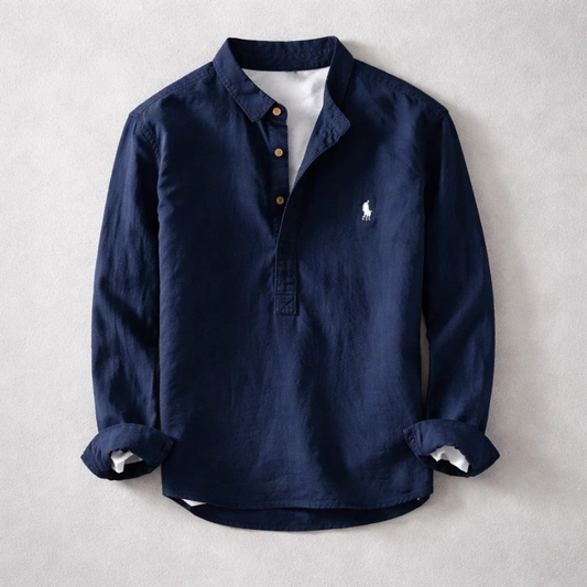 Relaxed everyday henley shirt for men | Osaka -1