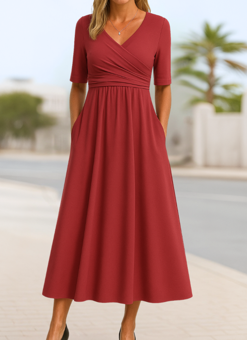 Stylish crossover everyday casual dress for women | Monica -2