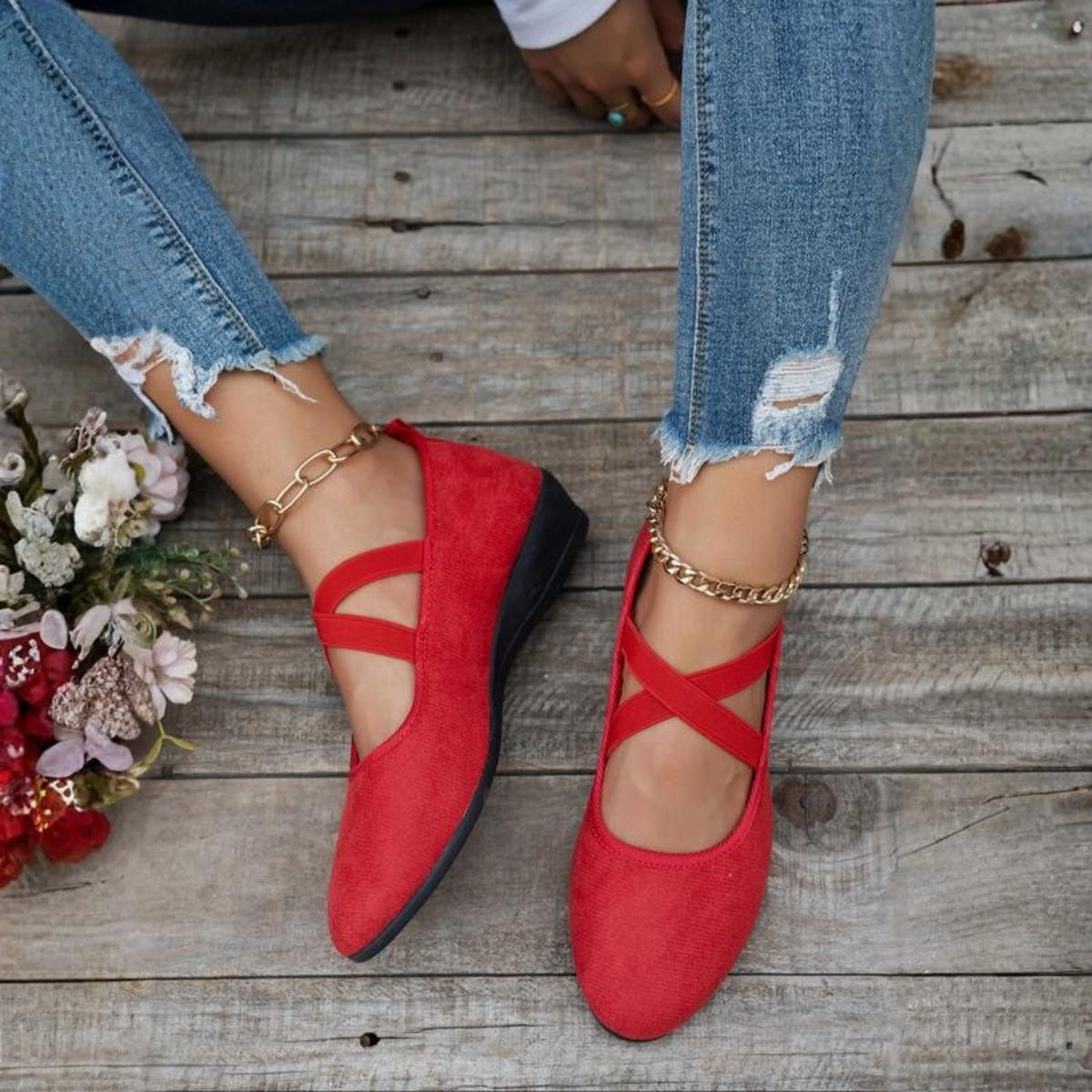 Comfy closed-toe wedge slip-on shoes for women | Angel -3