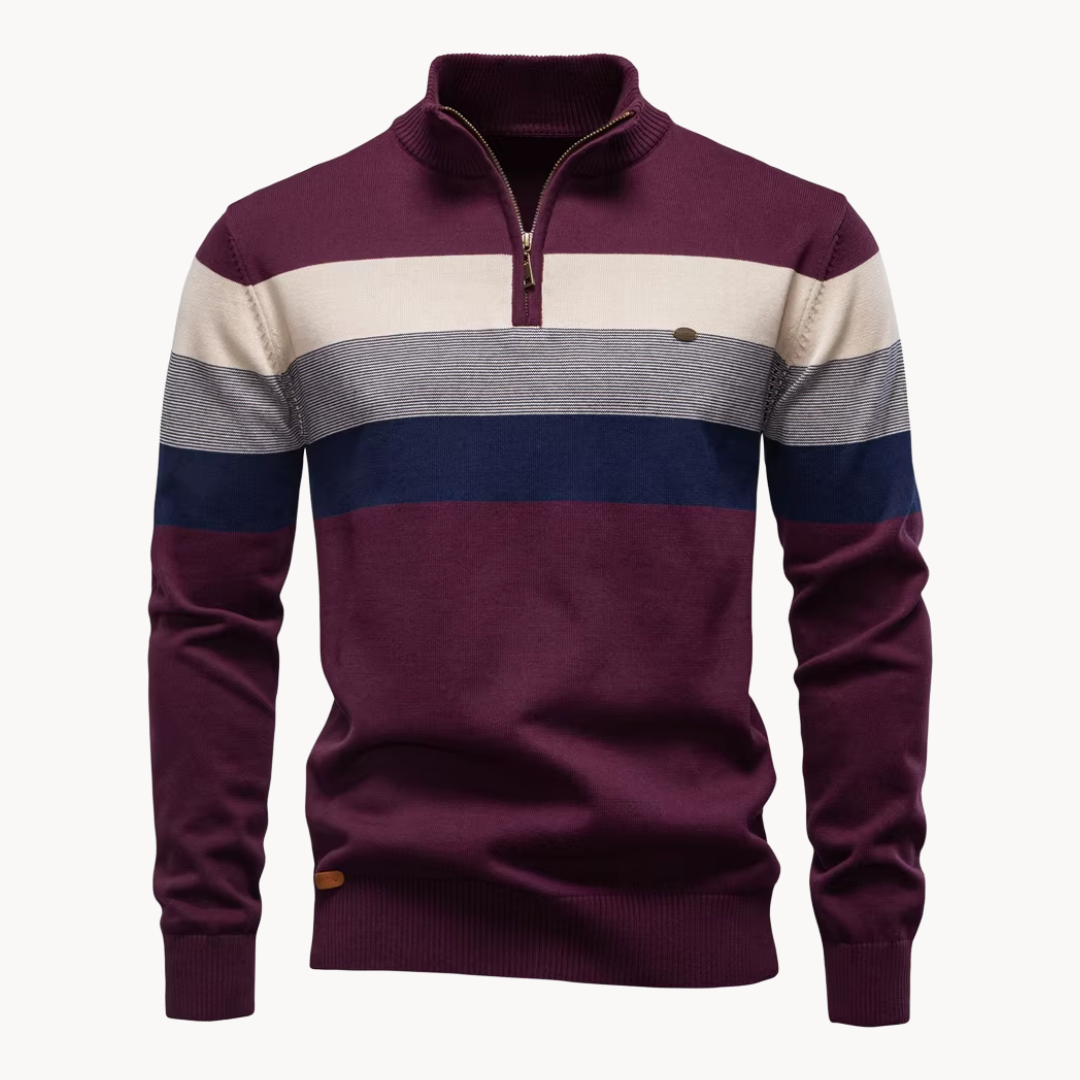 Soft quarter-zip cosy everyday jumper for men | Burk -10