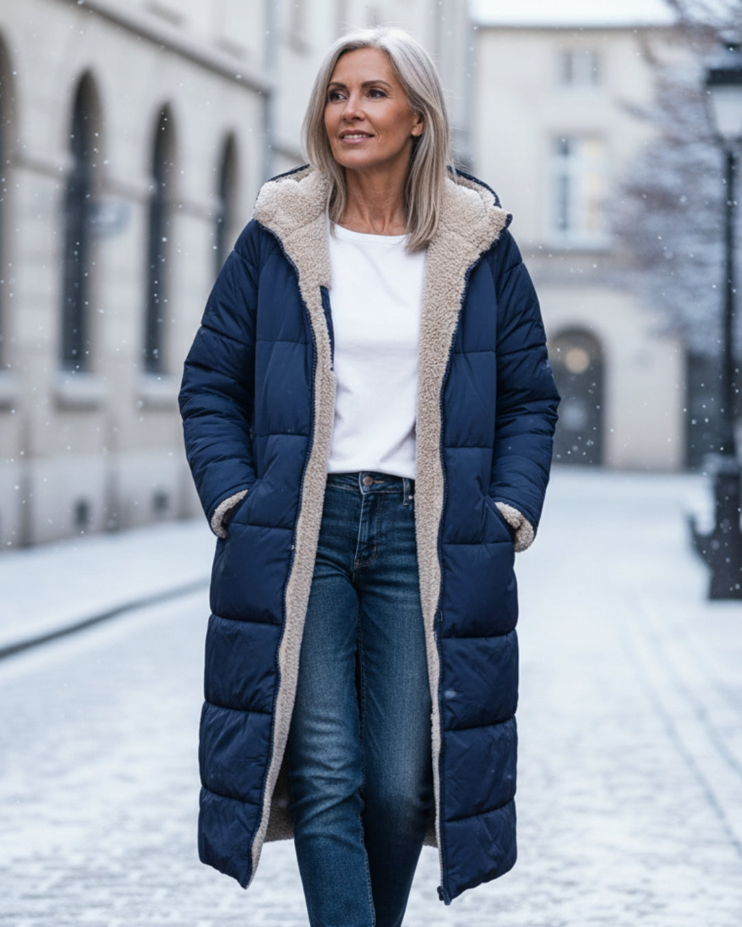 Cosy sherpa hooded winter coat for women | Eleanor -19