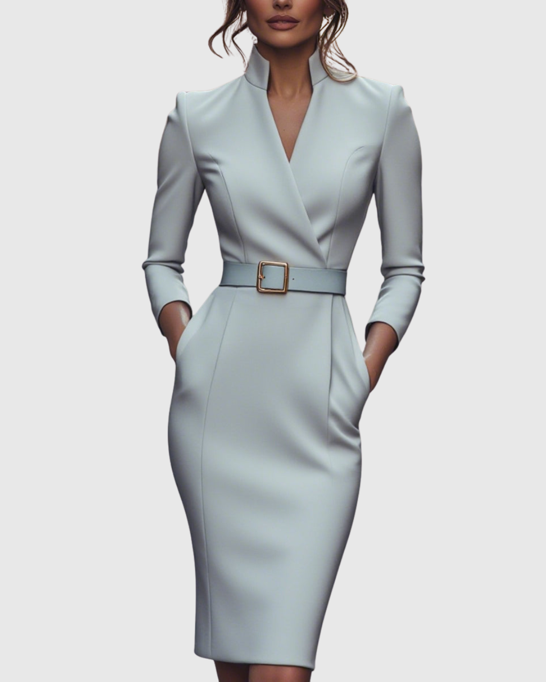 Elegant everyday midi dress for women | Claribel -10