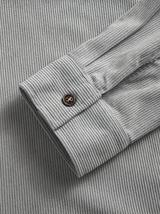 Textured casual button-up overshirt for men | Ellison Cord -11