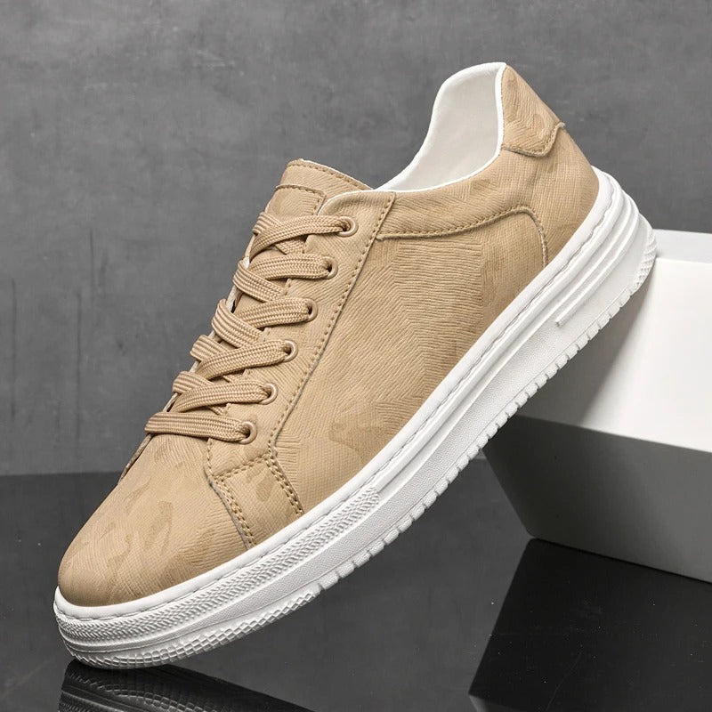 Classic leather stitched everyday trainers for men | Belmont -8