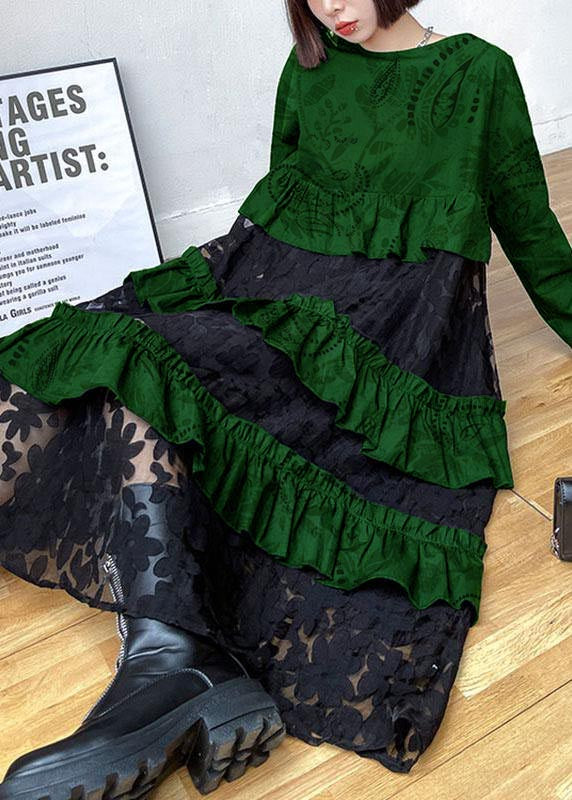 Bohemian Black Ruffle Panel Autumn Dress For Women | Seraphine