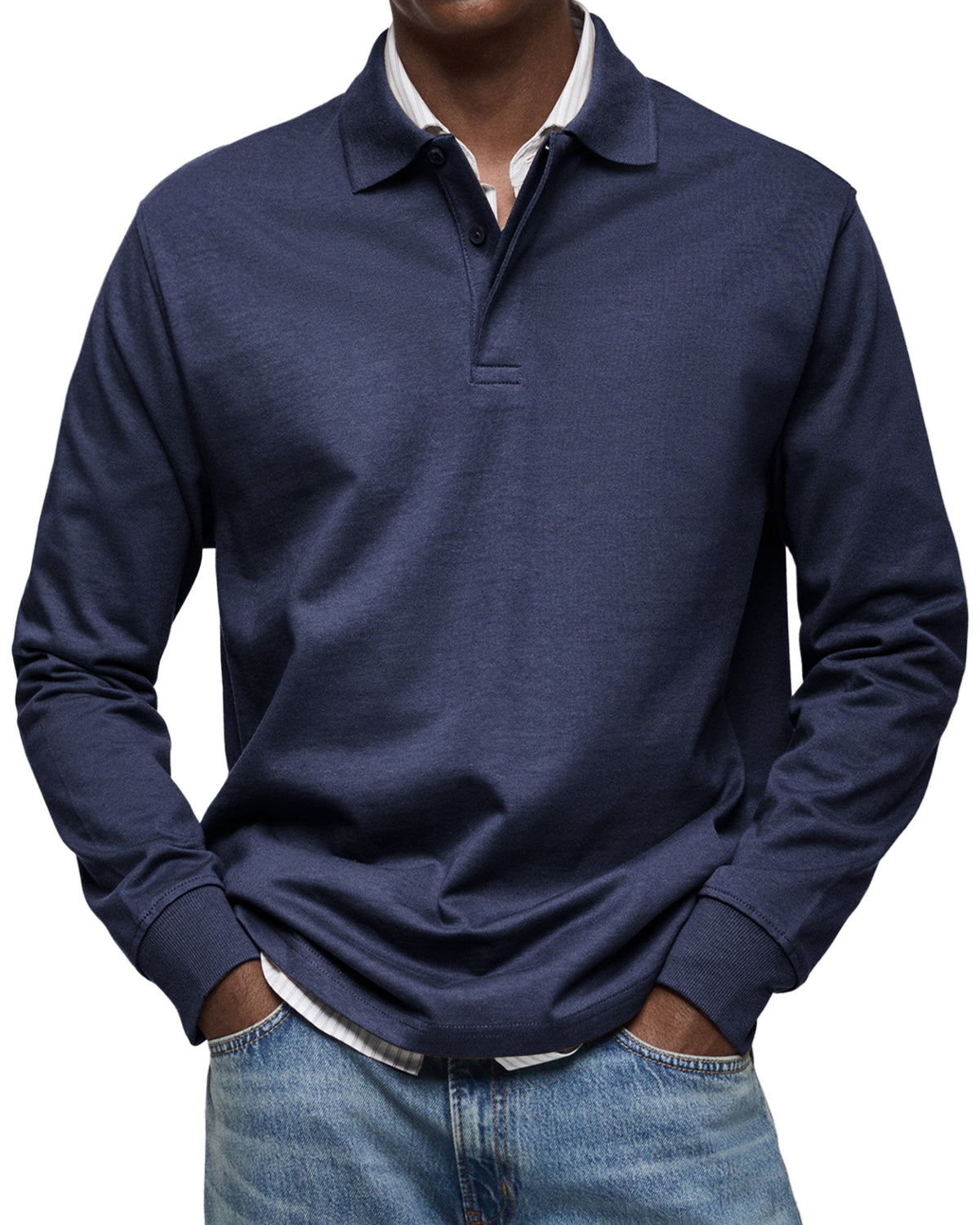 Classic long-sleeve everyday polo shirt for men | Wilson -2