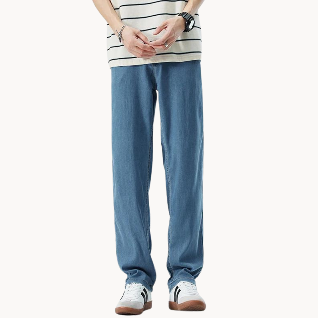 Relaxed straight-leg summer casual trousers for women | Linen -14