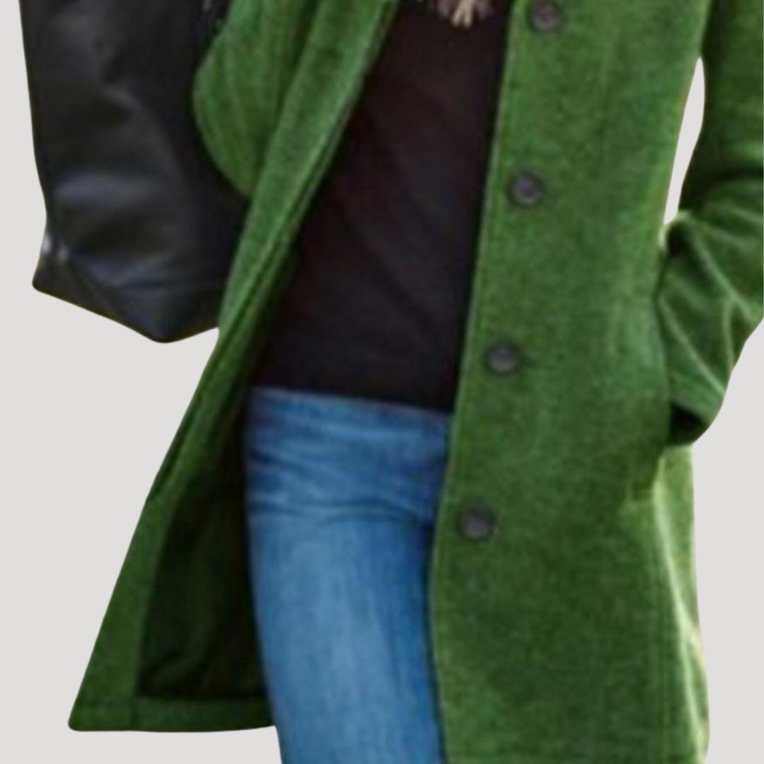 Long wool blend buttoned winter coat for women | Woolbridge -5