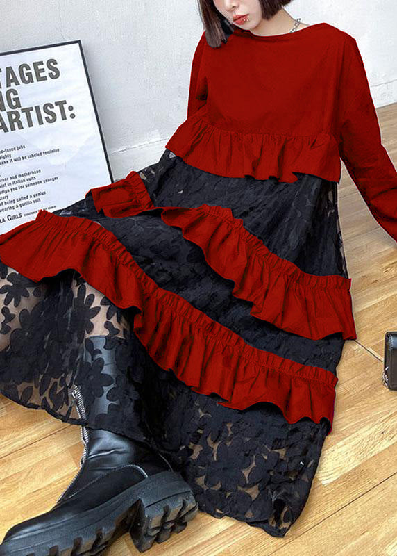 Bohemian Black Ruffle Panel Autumn Dress For Women | Seraphine