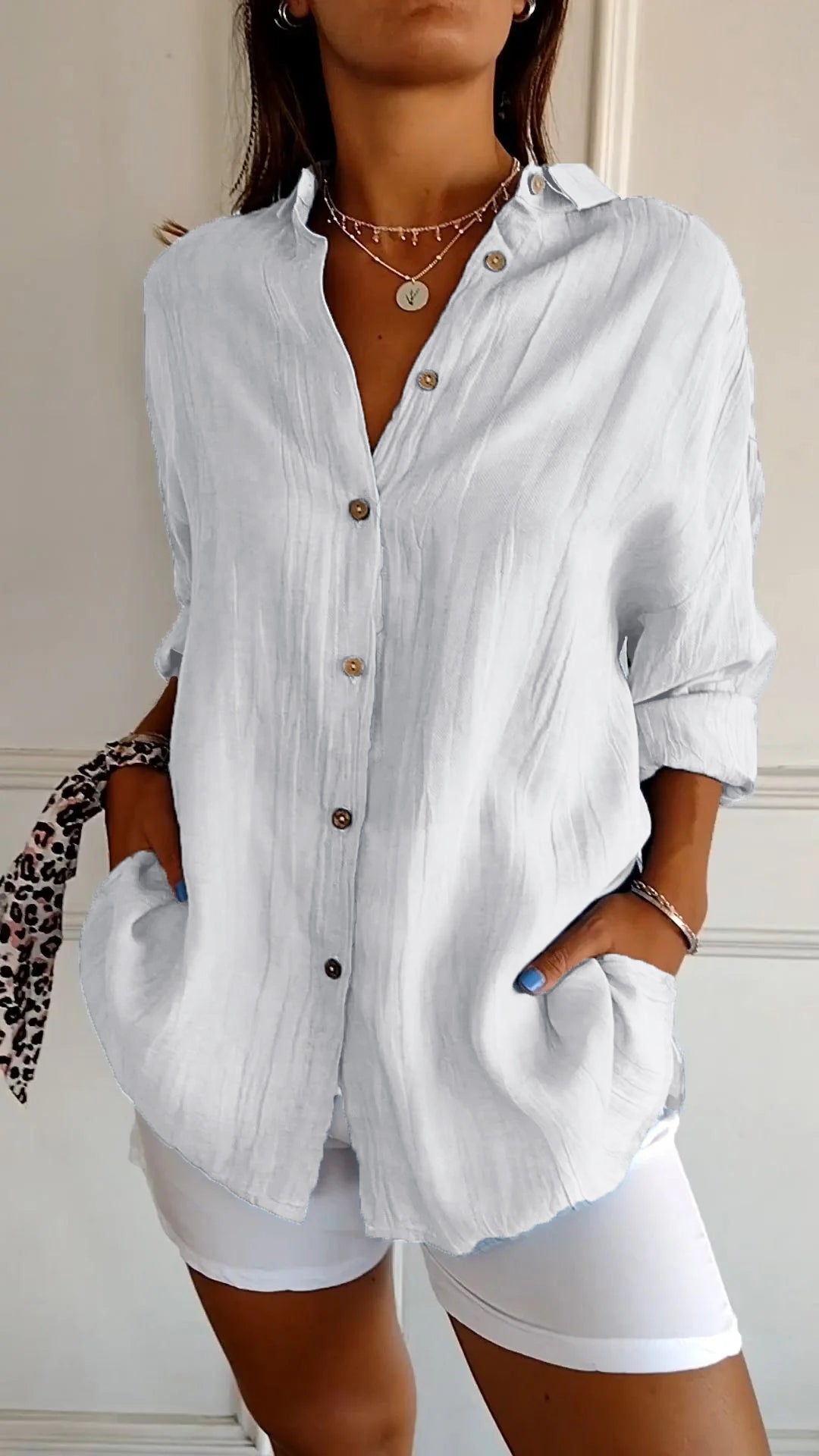 Elegant oversized everyday casual blouse for women | Emily -13