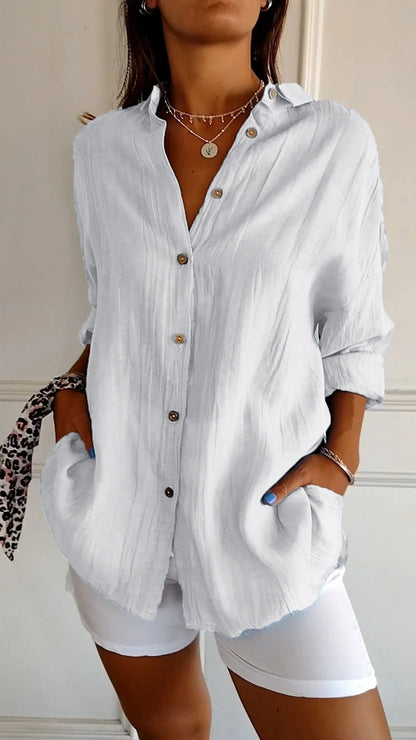 Elegant oversized everyday casual blouse for women | Emily -13