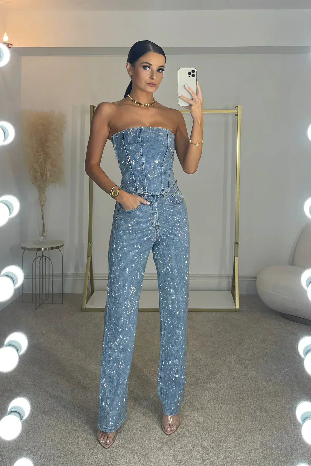 Strapless wide-leg chic everyday jumpsuit for women | Widewear -6