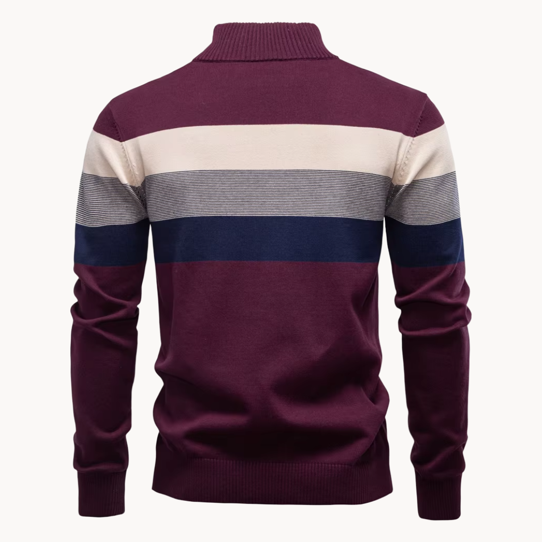 Soft quarter-zip cosy everyday jumper for men | Burk -19