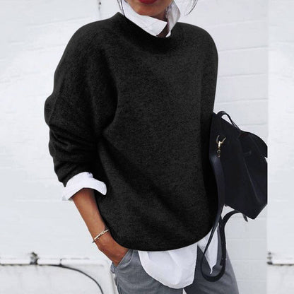 Elegant classic round-neck knit sweater for Women | Elena Grace