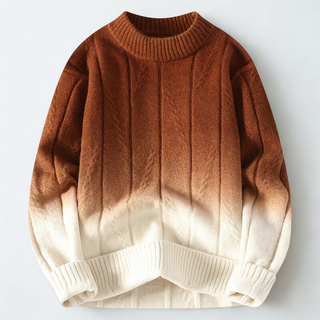 Elegant ombre gradient knit sweater for women | Dawn -1
