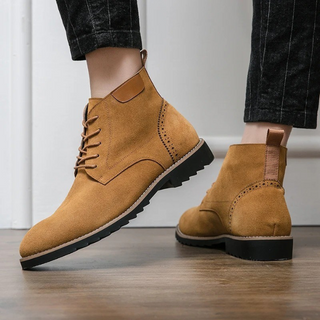 Brevane | Men's Suede Hybrid Boots with Grippy Rubber Outsole