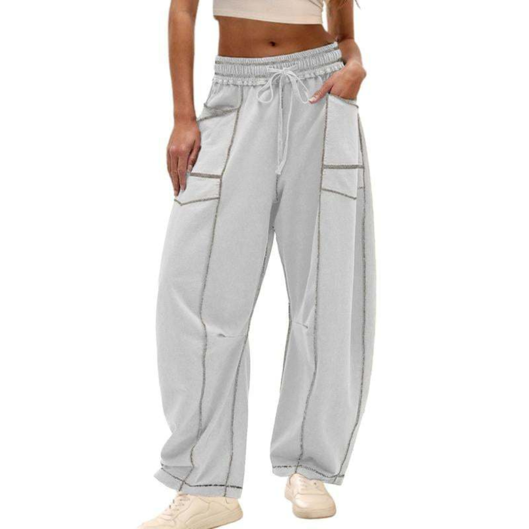 Comfy baggy-leg lounge everyday trousers for women | Avanita -5