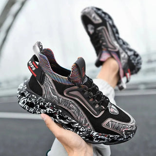 Street-style splattered-sole everyday trainers for men | Rebel Pulse -2