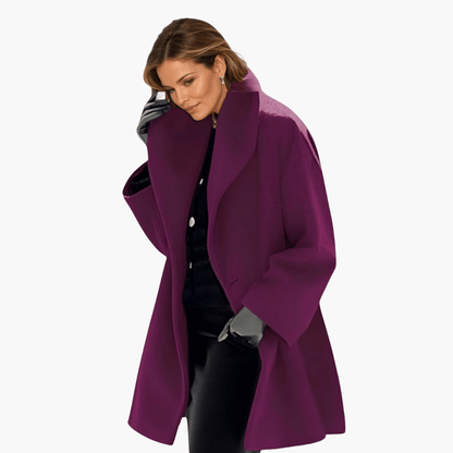 Wide-collar structured statement jacket for women | Valeria -7