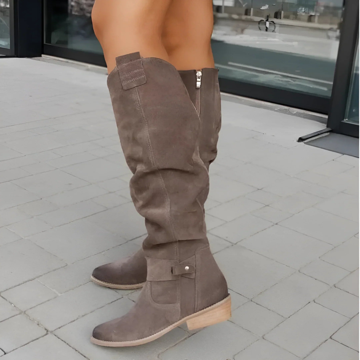 Madeleine | Women's Suede Knee High Block Heel Boot