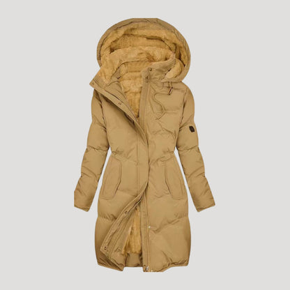 Long waterproof hooded faux fur winter coat for women | Nordica -1